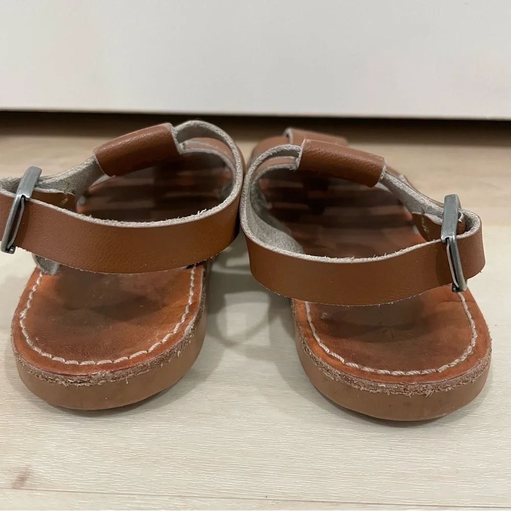 Freshly Picked Brown Leather Kids Sandals